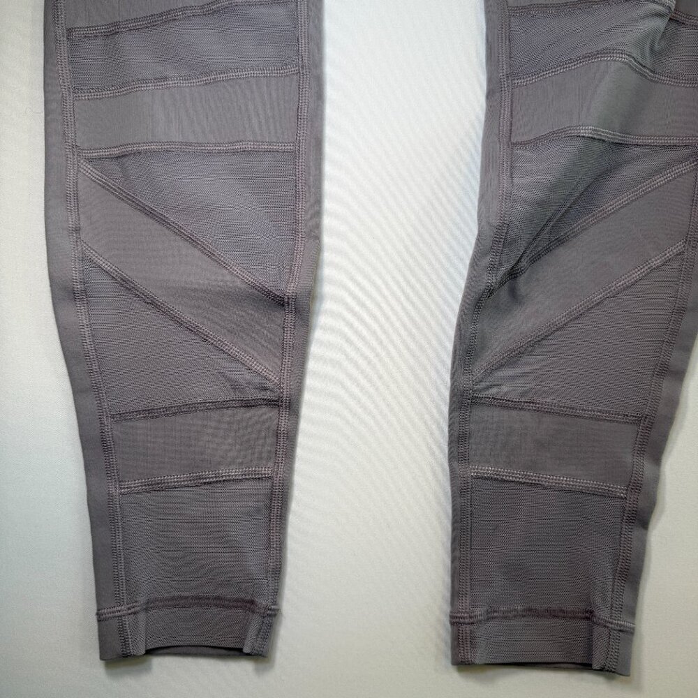 LULULEMON Wunder Under High Rise Tech Mesh Pant Gray 6 and FREE TOTE! - Picture 7 of 16